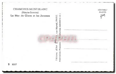 A Mar de Gelo e as Jorasses — Chamonix-Mont-Blanc — Éditions d'Art, Paris — Verso