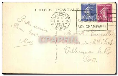 Reims (Marne) — La Cathédrale — Place du Cardinal-Luçon — éditeur impr. sur la carte n°257 — Verso