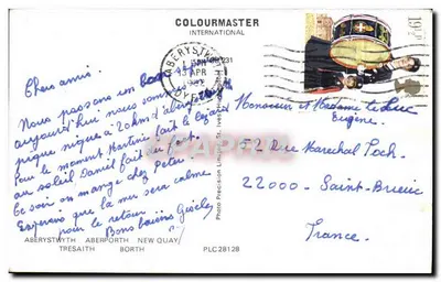 A Costa de Dyfed — paisagem costeira — Colourmaster International — Verso