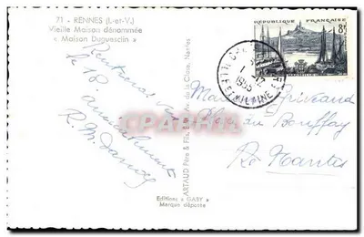 Rennes (Ille-et-Vilaine) — Stara kamienica Duguesclin — Éditions Gaby — Rewers