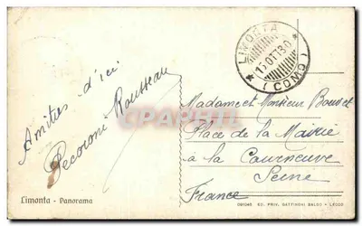 Limonta - Panorama — Ed. Priv. Gattinoni Baldo - Lecoo — Verso