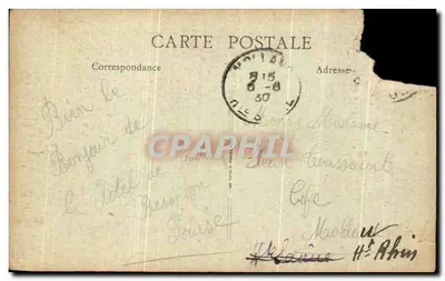 Bilhete postal antigo Os tipos e costumes do Jura Francês - Acolhimento dos vinhos do Jura — Verso