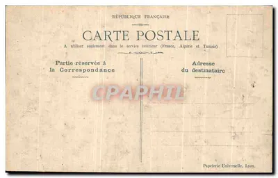L'homme, Maximo — portrait d'un homme aztèque avec coiffure en chignon — éditeur Papeterie Universelle, Lyon — Verso