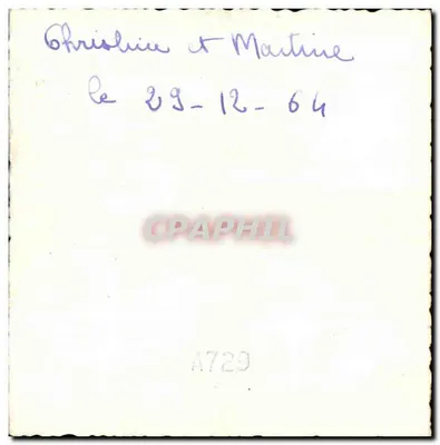 Dwa dzieci bawiące się na śniegu — Christelie i Martine — A729 — Rewers