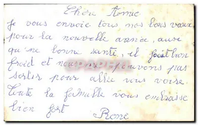 Zimowy krajobraz z wozem — Gougeon, n°650 — Francja — Rewers