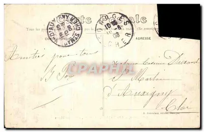 Bourges — Fête des Muses — Le Défilé — Char des Muses, éditeur A. Auxenfans — Verso