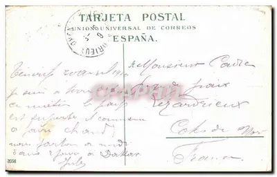 Stara pocztówka Puerto de Santa Cruz De Tenerife — Rewers