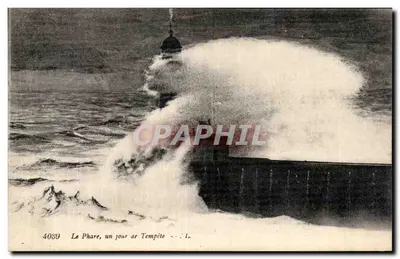 O Farol, um dia de Tempestade — série 4089 — Imp. Lévy Fils, Paris