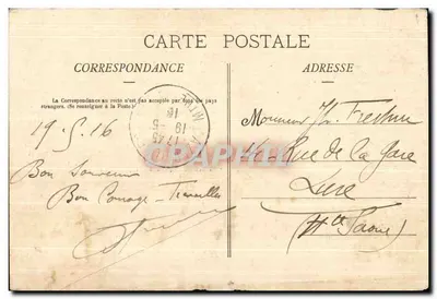 Stara pocztówka Contes de Fraimbois La Guerite Militaria — Rewers