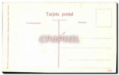 Clausuros do Convento de la Merced, Cuzco (Perú) — Editor E. Poliack-Schneider & Cie., n° 134 — Verso