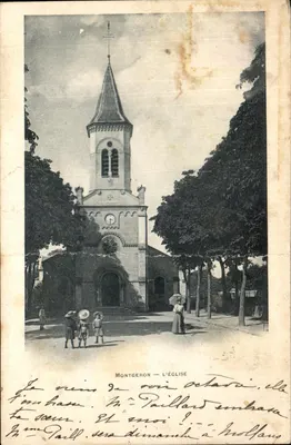 Bilhete postal antigo Montgeron A Igreja