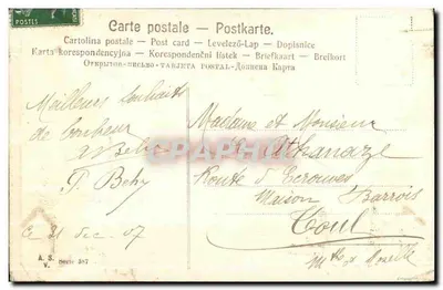 Stara pocztówka Szczęśliwy Rok — Rewers