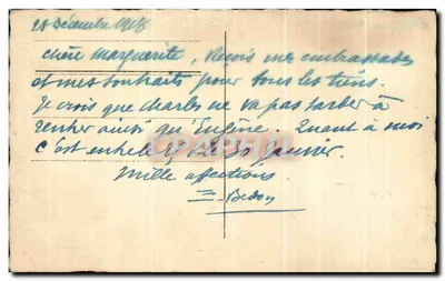 CARTE FOTO Militaria Desfile militar Cavalo 1918 Alsace — Verso