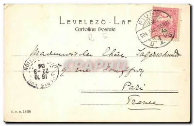 Tarjeta postal antigua Fiume Caffe Grande Croacia — Reverso