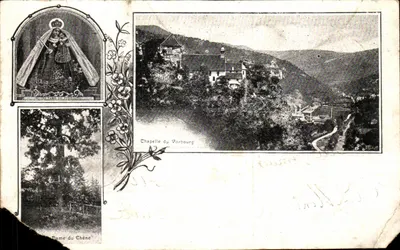 Chapelle du Vorbourg — vue panoramique et détails religieux — éditeur Trophéy & Membréz, Delémont