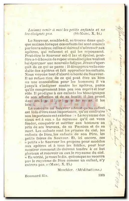 Jesús acogiendo a los niños — M. Ch. Letaille, Boumard Fils editores pontífices, París, PL 5369 — Reverso