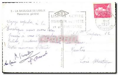 La Basilica di Lisieux — Panorama generale — Editore B.S.L. Centro Mondiale di Pietà e Turismo — Verso