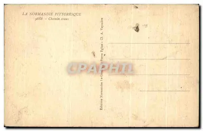 Slepende weg — Het pittoreske Normandië — Uitgave Pierre Eglière — Achterkant