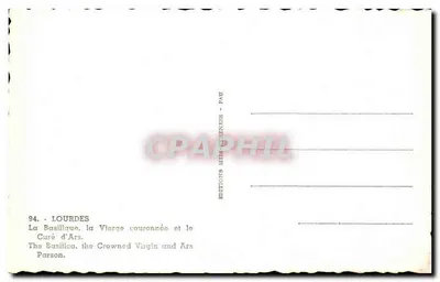 Lourdes — A Basílica, a Virgem Coroada e o Curá de Ars — Éditions Miniatures - PAV — Verso