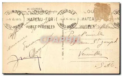 Lourdes — Basilique et le Monument Interallié — Éditeur Doucet — Verso