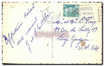 Lourdes — Widok Bazyliki, Groty Cudotwórczej i Objawienia — Wydawnictwo Labouchère-Frères — Rewers