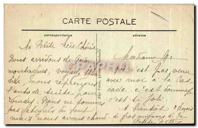 Saint-Sauveur - O Ponte d'Apollon - BR - 1918 — editor: Biloc Frères, Guitton (Nord) — Verso