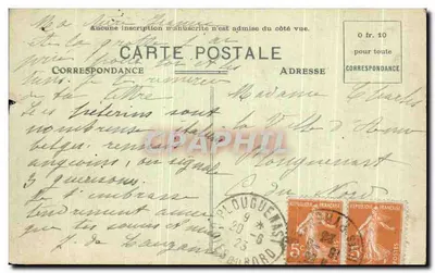 Stara pocztówka Lourdes Le Calvaire Breton et la Basilique — Rewers