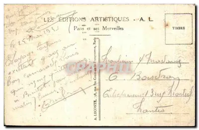 Paris — Le Lac du Bois de Boulogne — éditeur A. L. — Rewers