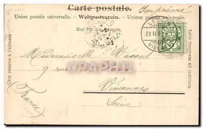 Bilhete postal antigo Grindelwald und Wetterhorn — Verso