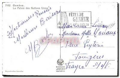 Ginevra — Palazzo delle Nazioni Unite — Edizioni Jaeger — Verso