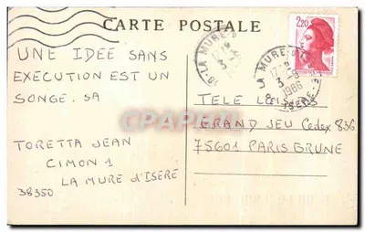 Túnel del Chemin de fer de la Mure — Dauphiné — E.R. n°269 — Reverso