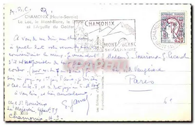 Chamonix — Il Lago, il Monte Bianco e l'Aiguille du Goûter — Les Éditions d'Art — Verso