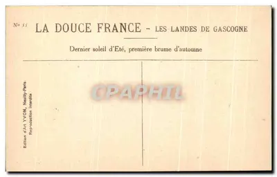 As Landas da Gascogne — Último sol de verão, primeira bruma de outono — Edição de Arte YVON, Neuilly-Paris — Verso