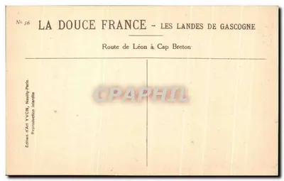 As Landas da Gascunha — Estrada de Léon a Cap Breton — Edição de Arte YVON — Verso