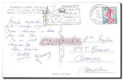 Thonon-les-Bains — The Gardens of the Sonnaz Castle, lake and mountains — Éditions Croix d'Or, n° TY 53 — Back
