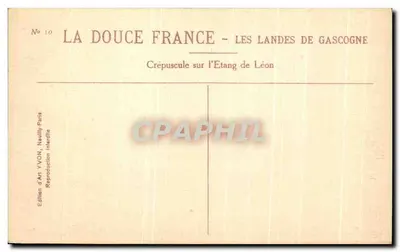 Crepúsculo sobre o Etang de Léon — Les Landes de Gascogne — Edição de Arte YVON — Verso