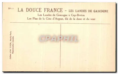 Os Pinheiros da Côte d'Argent em Cap-Breton — As Landas da Gascogne — Edição de Arte YVON, Naully, Paris — Verso