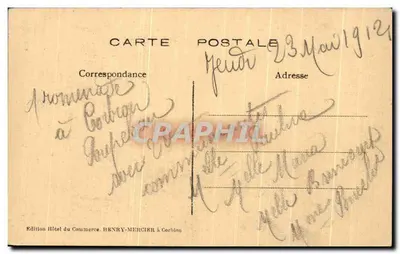 Poupehan — Jaskinia N.-Dame de Lourdes — Wydawnictwo Hôtel du Commerce, HENRY-MERCIER w Corbion — Rewers