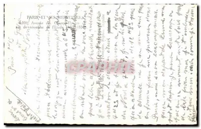 Arco do Triunfo — Paris — editor Avenida dos Campos Elísios, n°4.006 — Verso