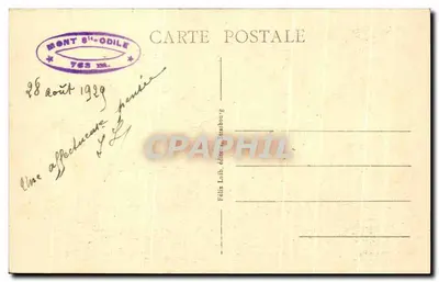 Mont Sainte Odile (763 m) — widok lasowy z ścieżką — Félix Lsib, wydawca Strasbourg — Rewers