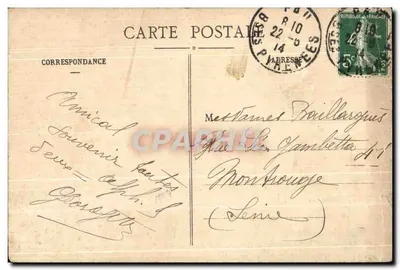 La Chaîne des Pyrénées — vue panoramique avec montagnes enneigées — éditeur C. C. PAU, n° 146 — Verso