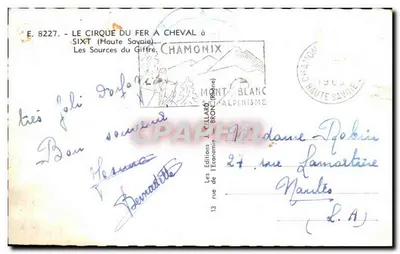 Le Cirque du Fer à Cheval — Les Sources du Giffre — Éditeur Les Éditions J. Cellard, Chamonix — Verso