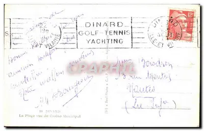 Plaża widziana z Miejskiego Kasyna — Dinard — wydawca (S.I.) — Rewers