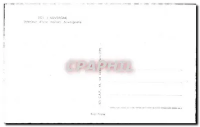 Interior de uma casa Auvergnata — Auvergne — editor C.A.P. Paris — Verso
