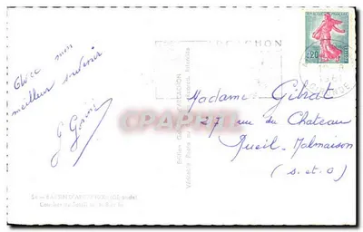Widok z basenu Arcachon — wydawca Édition Galerie au Bord de Mer, Intardits — Rewers