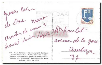 Dax — Ogólny widok termów i instalacji — wydawca Cie des Arts Photomecaniques — Rewers