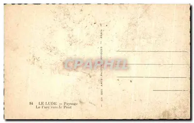 Bilhete postal antigo Le Lude Paisagem Le L'arc Para o Ponte — Verso