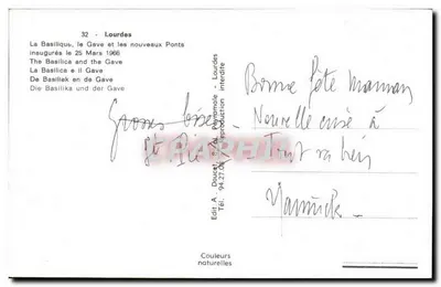 Lourdes — Bazylika, Gave i nowe mosty — Wyd. A. Douret, nr 32 — Rewers