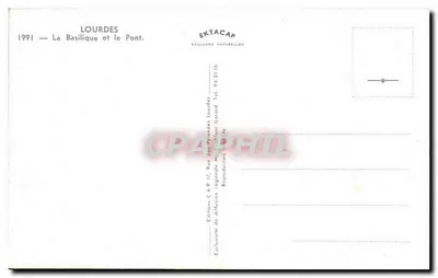 Lourdes — A Basílica e o Ponte — Edições C.A.P. 1991 — Verso