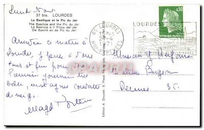Lourdes — Bazylika i Wzgórze Jer — Wydawnictwo A. Doucet — Rewers